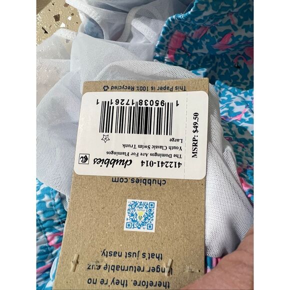 Chubbies NWT Big Boys Youth The Domingo's Are For Flamingos Classic Swim Trunks - Picture 5 of 5